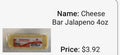 Cheese Bar Jalapeño 4 oz
