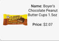 Boyer’s Chocolate Peanut Butter Cups 1.5oz