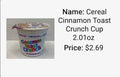 Cereal Cinnamon Toast Crunch Cup 2.01 oz