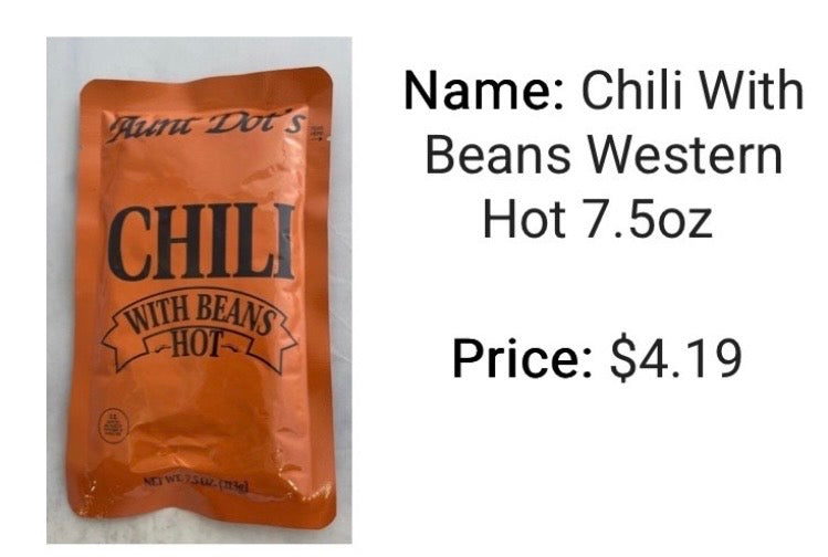 Chili With Beans Western Hot 7.5 oz